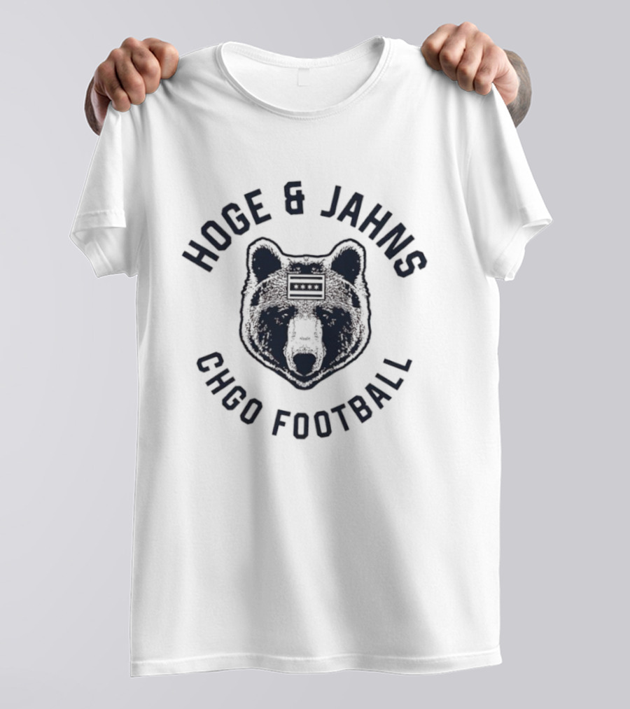 Hoge Jahns CHGO Football Bear Face Design T-Shirt