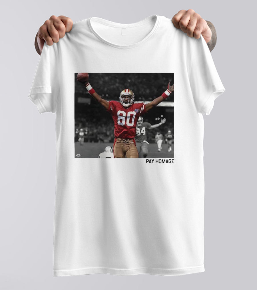 Jerry Rice 80 San Francisco 49ers NFL Pay Homage Legendary Football Hero T-Shirt
