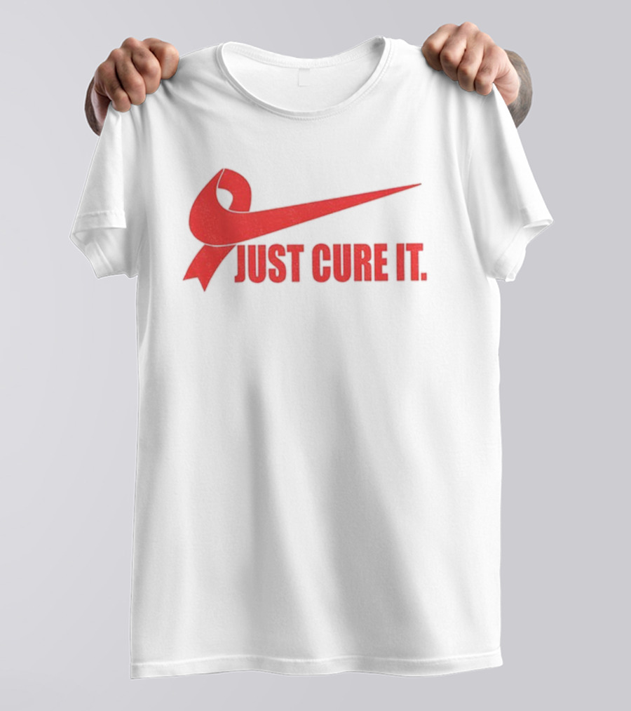 Just Cure It Breast Cancer Awareness Ribbon T-Shirt