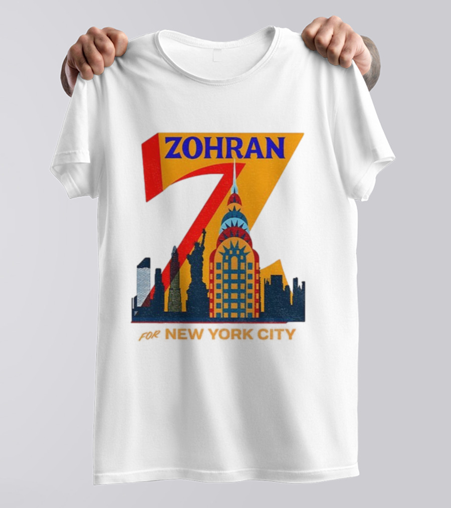 Zohran 2025 New York City Skyline Mayor Mamdani Campaign T-Shirt