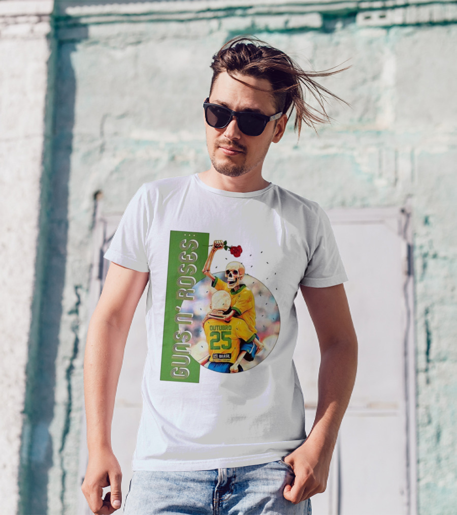 Guns N' Roses São Paulo Allianz Parque 2025 Outubro 25 Brazil Skeleton Tour T-Shirt