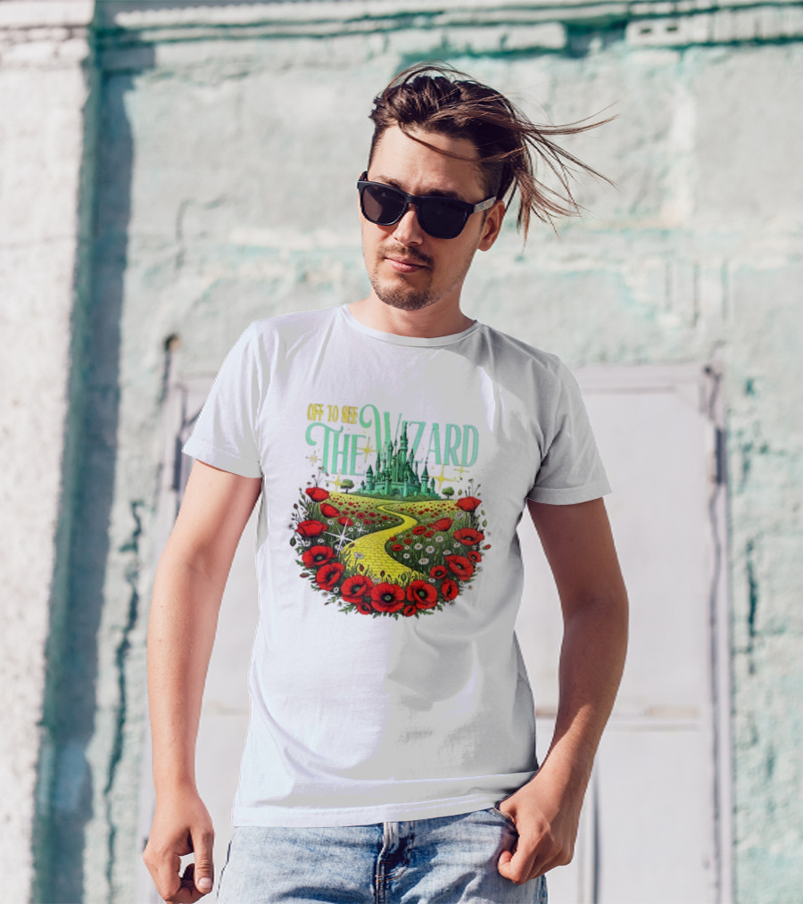 Off To See The Wizard Yellow Brick Road Castle Poppies T-Shirt