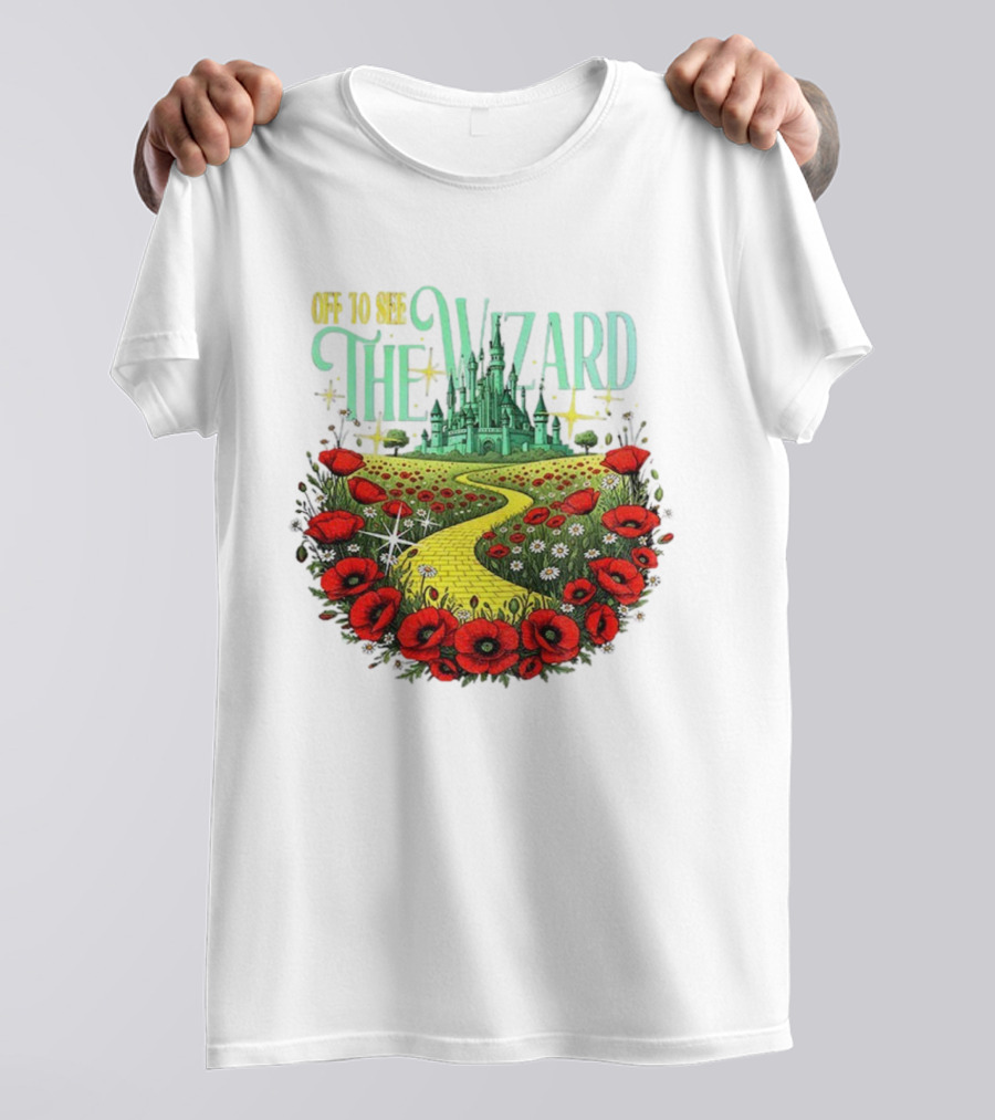 Off To See The Wizard Yellow Brick Road Castle Poppies T-Shirt
