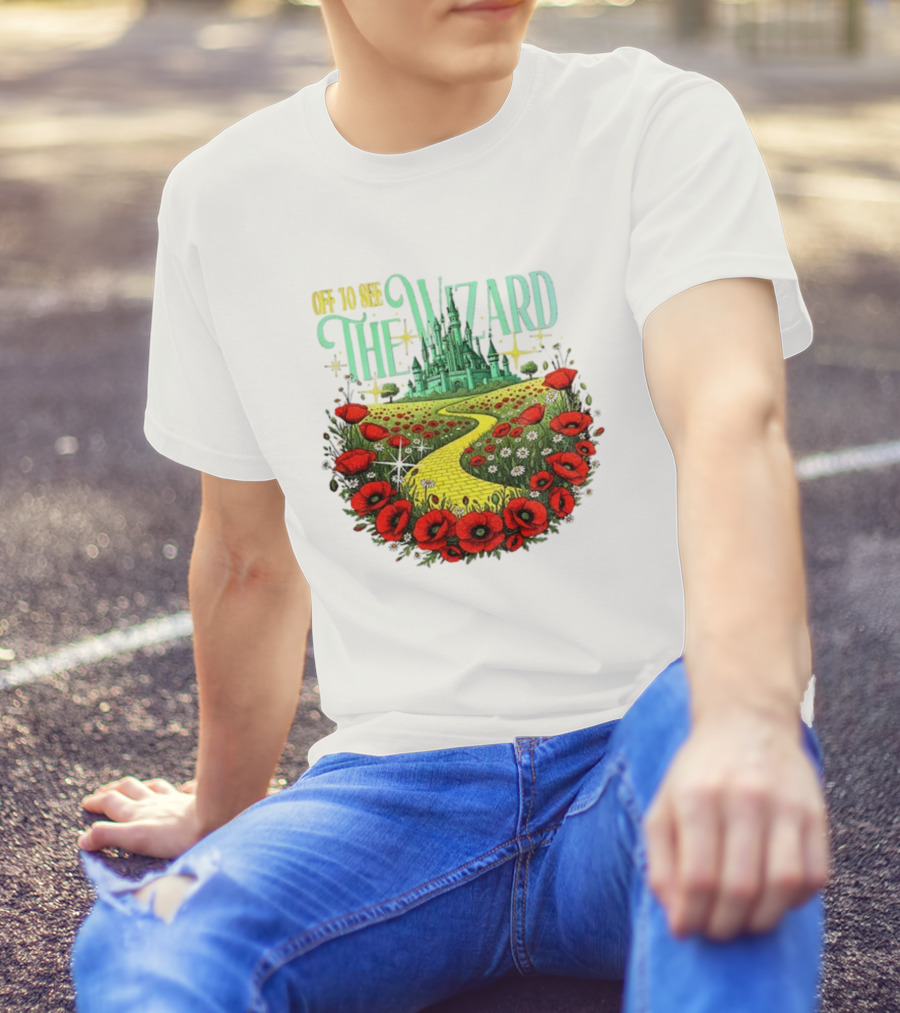 Off To See The Wizard Yellow Brick Road Castle Poppies T-Shirt