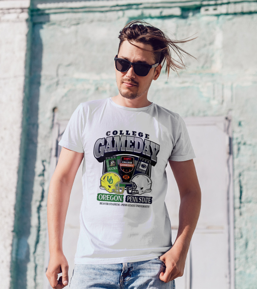 ESPN College Gameday Oregon Ducks Vs Penn State Nittany Lions Helmet Matchup T-Shirt