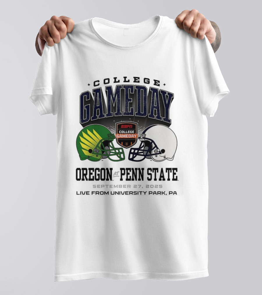 Gameday Oregon Ducks Vs Penn State Nittany Lions ESPN College Football 2025 Helmet Showdown T-Shirt