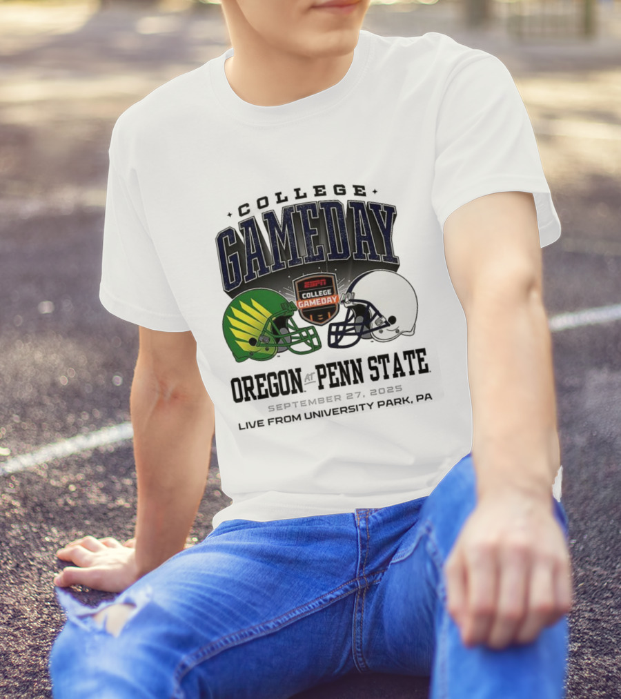 Gameday Oregon Ducks Vs Penn State Nittany Lions ESPN College Football 2025 Helmet Showdown T-Shirt
