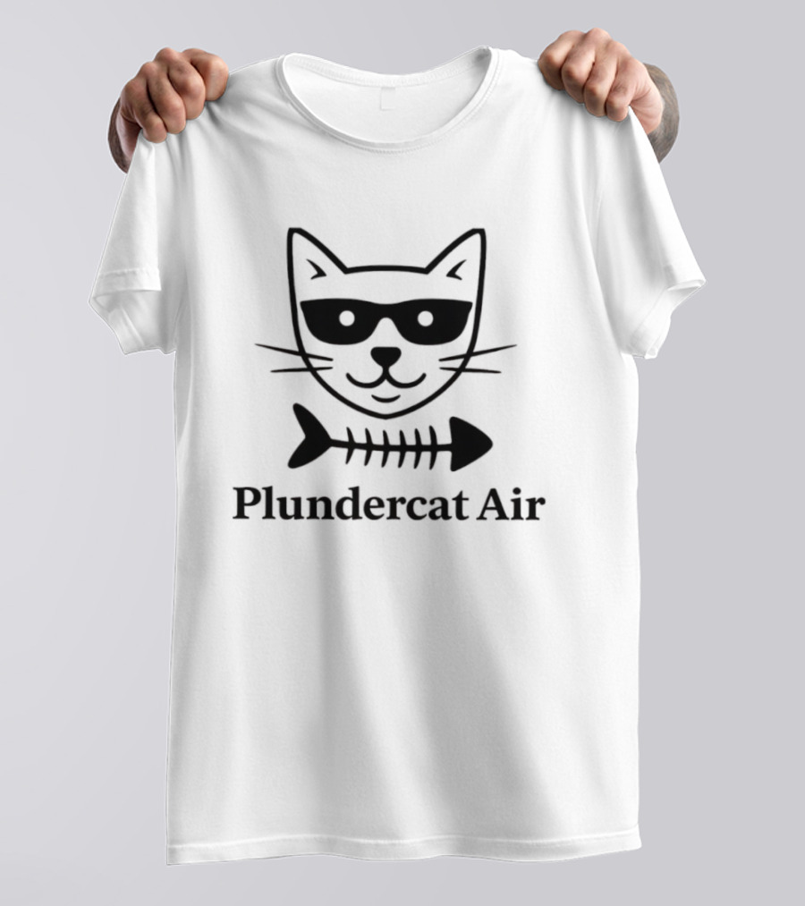 Plundercat Air Cat Glasses Fishbone T-Shirt