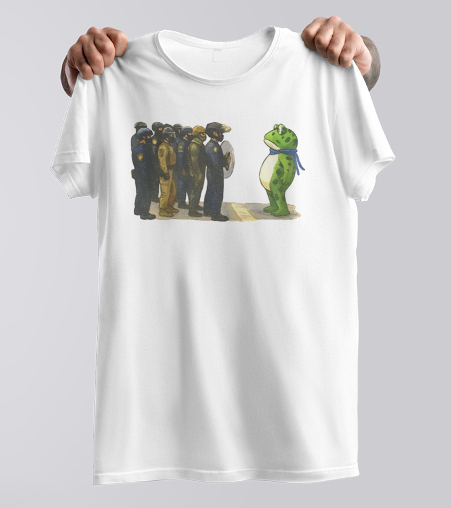 Portland Freedom Frog Anti Ice Resistance Protest Scene T-Shirt