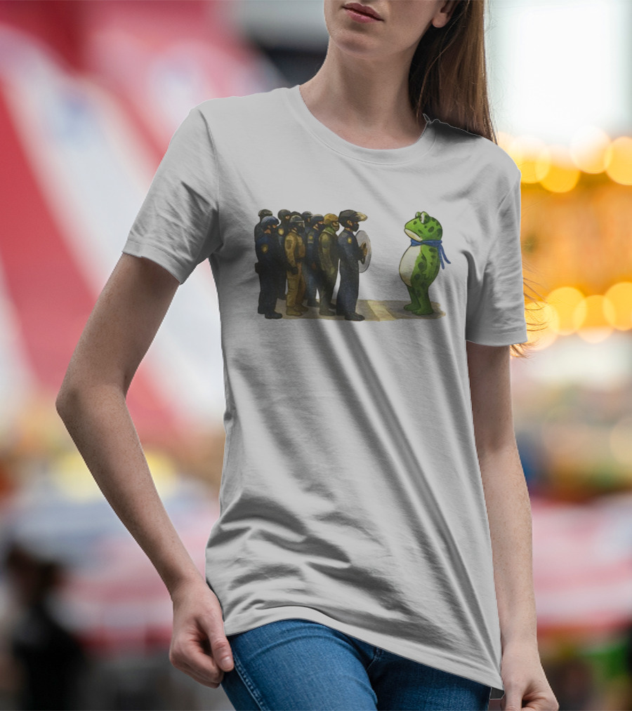 Portland Freedom Frog Anti Ice Resistance Protest Scene T-Shirt