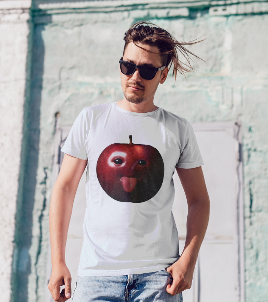 Silly AI Generated Apple Meme With Tongue Out T-Shirt