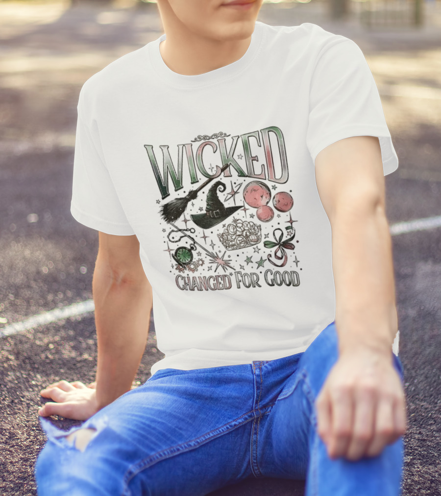 Wicked Changed For Good Unlimited Witch Hat Broomstick And Wand T-Shirt