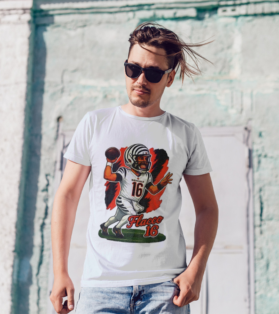 Flacco 16 Bengals Cartoon Caricature T-Shirt