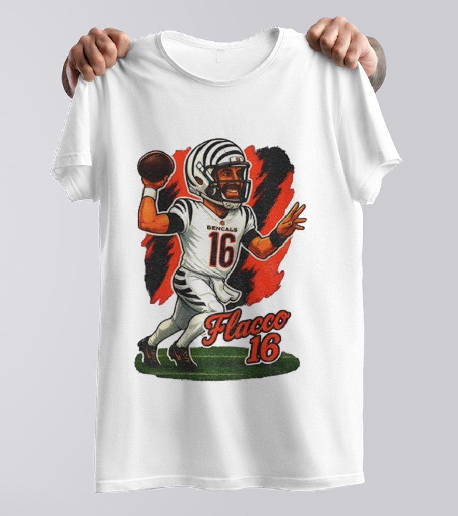 Flacco 16 Bengals Cartoon Caricature T-Shirt