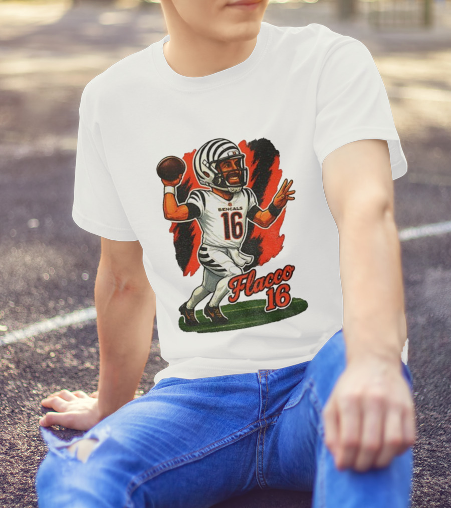 Flacco 16 Bengals Cartoon Caricature T-Shirt