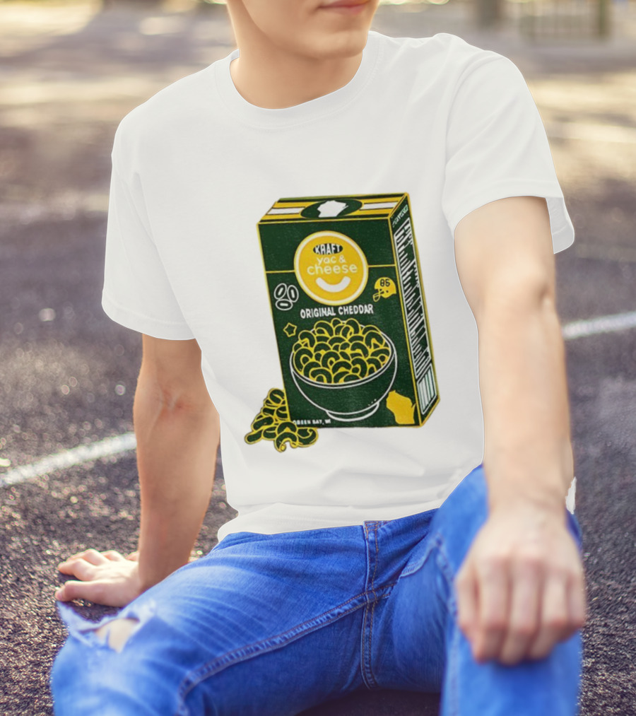 Green Bay Kraft Mac And Cheese Original Cheddar Retro Packers Fan Art T-Shirt
