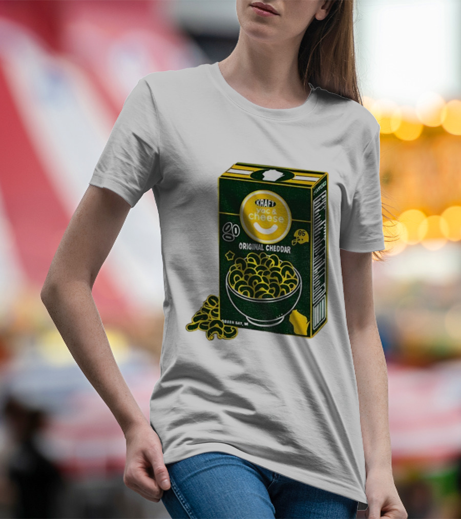 Green Bay Kraft Mac And Cheese Original Cheddar Retro Packers Fan Art T-Shirt