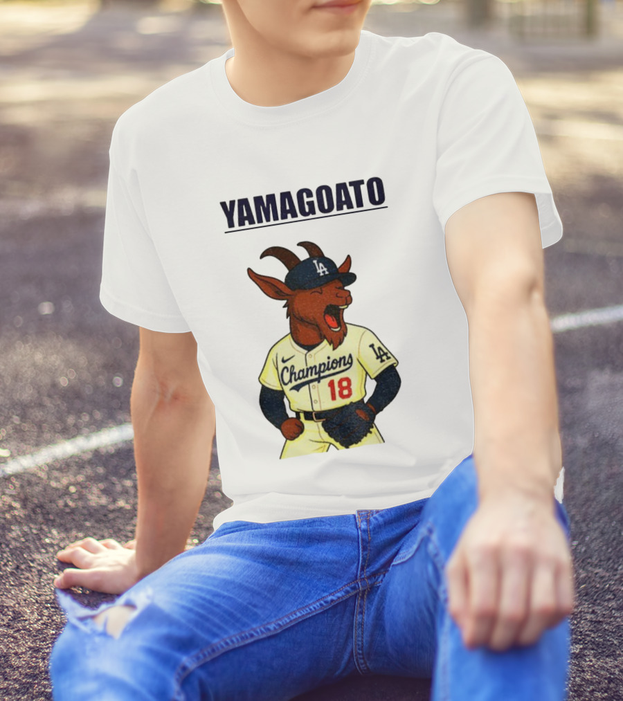 Yamagoato Yoshinobu Yamamoto 18 Champions Los Angeles Dodgers MLB Baseball T-Shirt
