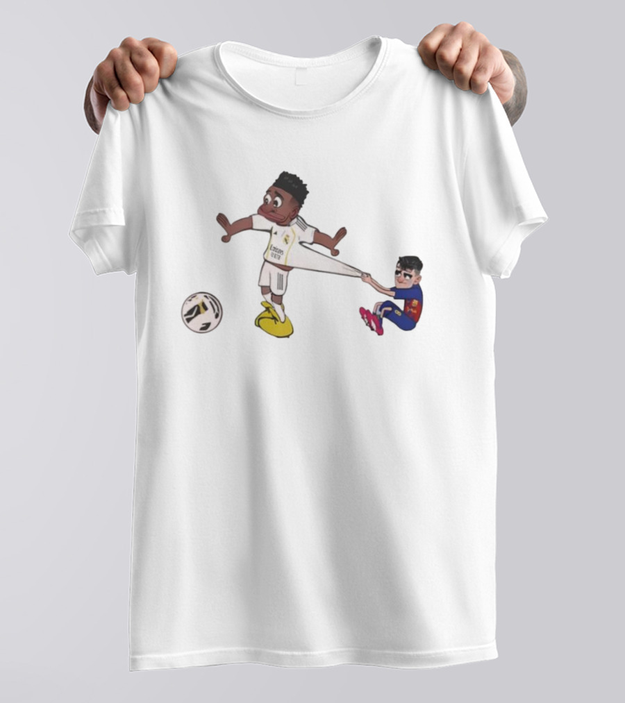 Real Madrid Barcelona Pedri Pulling Vini Football Humor T-Shirt