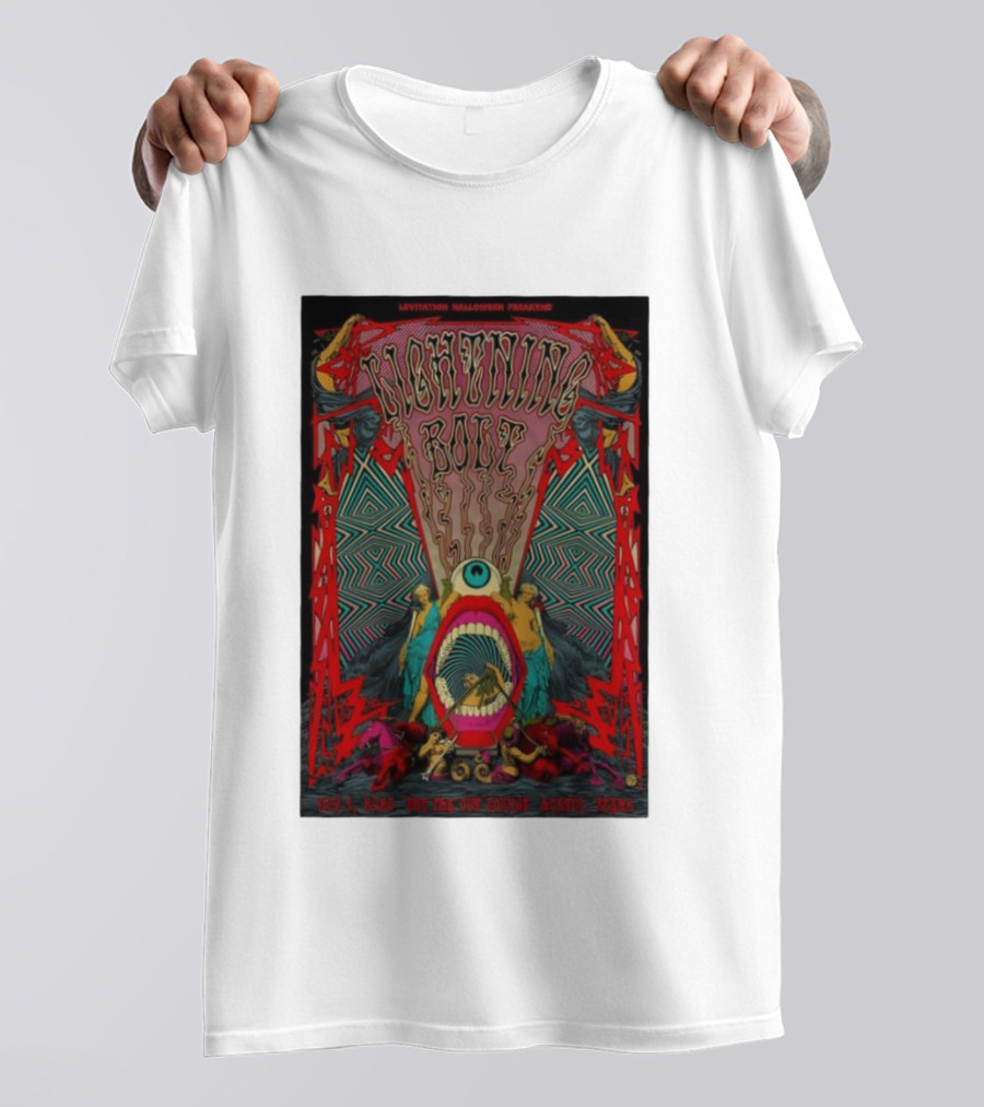 Levitation Halloween Fracas Lightning Bolt Nov 1 2025 Empire Austin Texas T-Shirt