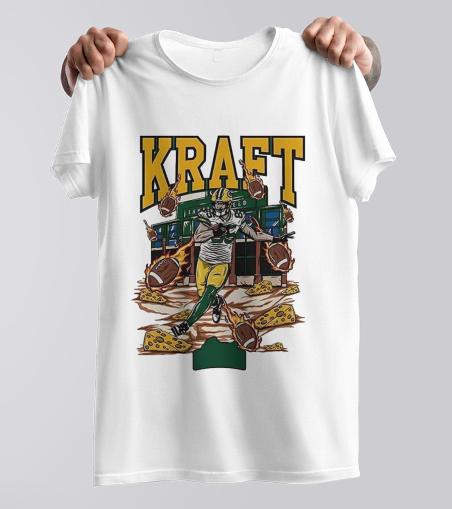 Kraft Green Bay Packers Lambeau Field Football Cheese T-Shirt