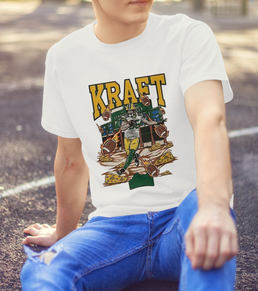 Kraft Green Bay Packers Lambeau Field Football Cheese T-Shirt