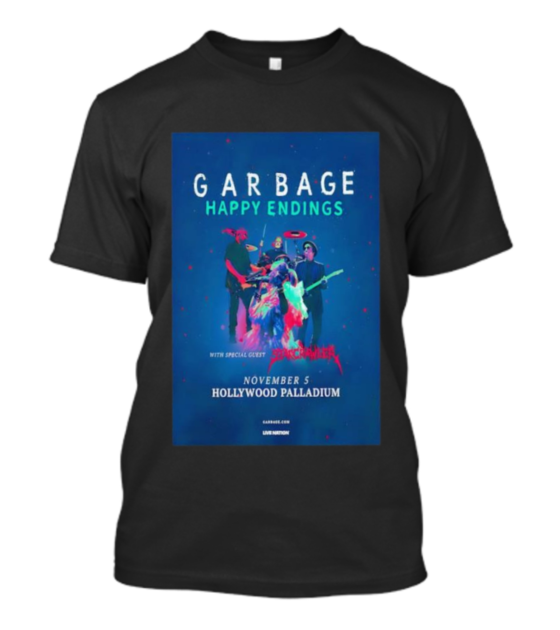 Garbage Happy Endings Tour Hollywood Palladium November 5 Special Guest Starcrawler T-Shirt