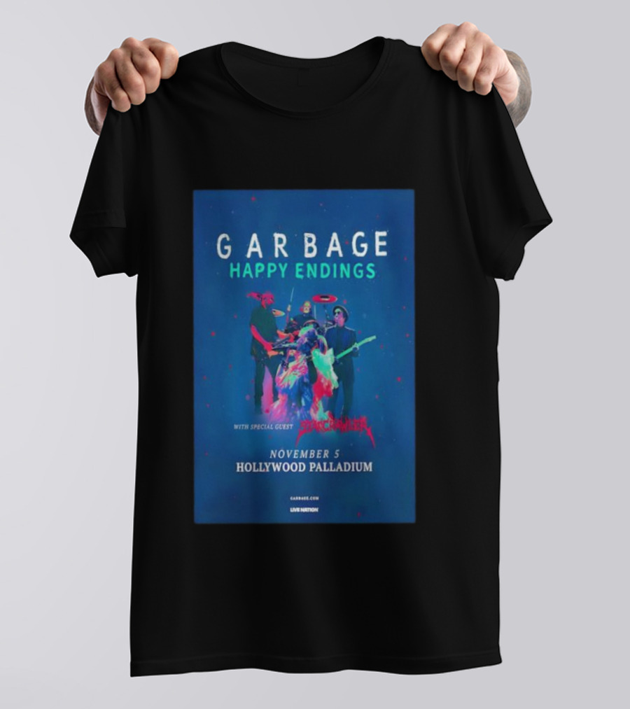 Garbage Happy Endings Tour Hollywood Palladium November 5 Special Guest Starcrawler T-Shirt
