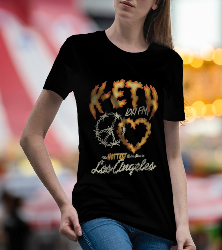 K-ETH Barbed Peace Heart Flame Ed Sheeran Khalid Lyrics T-Shirt