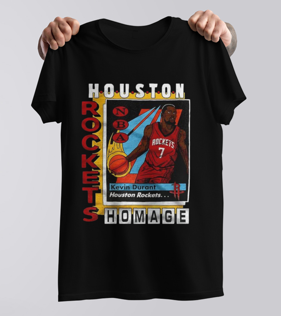 Kevin Durant Houston Rockets NBA Homage Trading Card T-Shirt