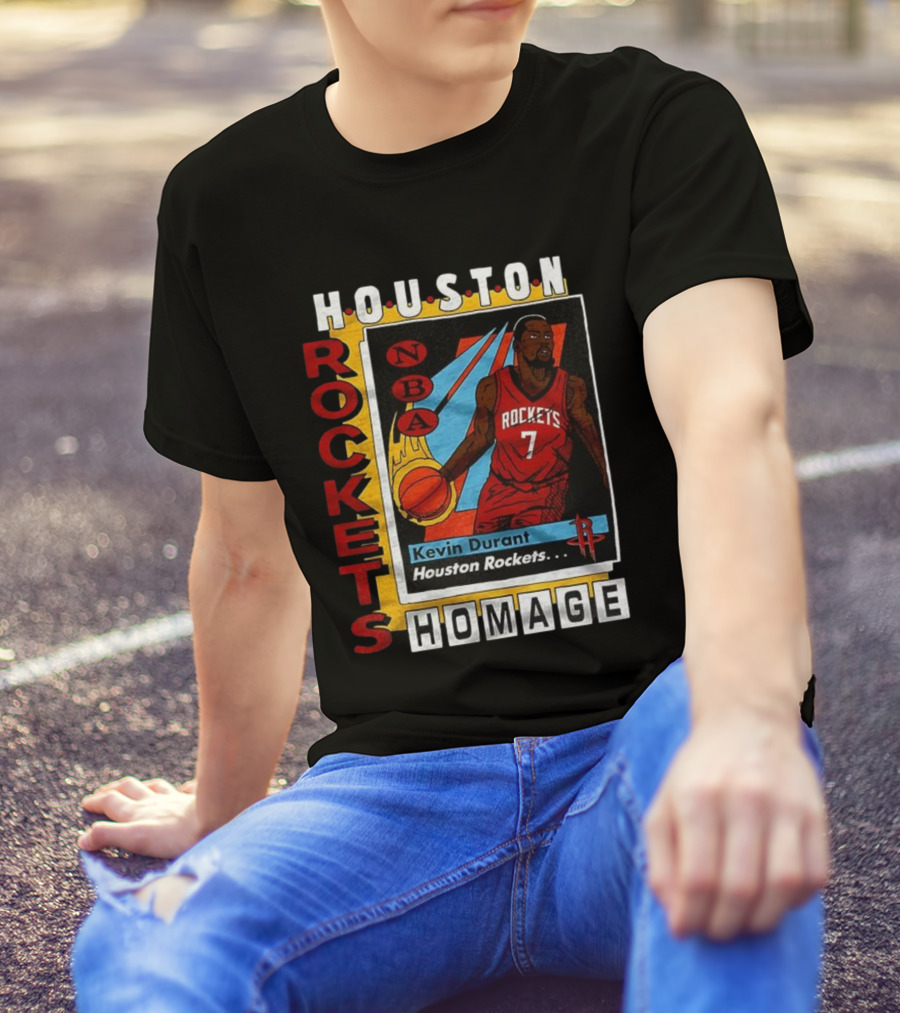 Kevin Durant Houston Rockets NBA Homage Trading Card T-Shirt