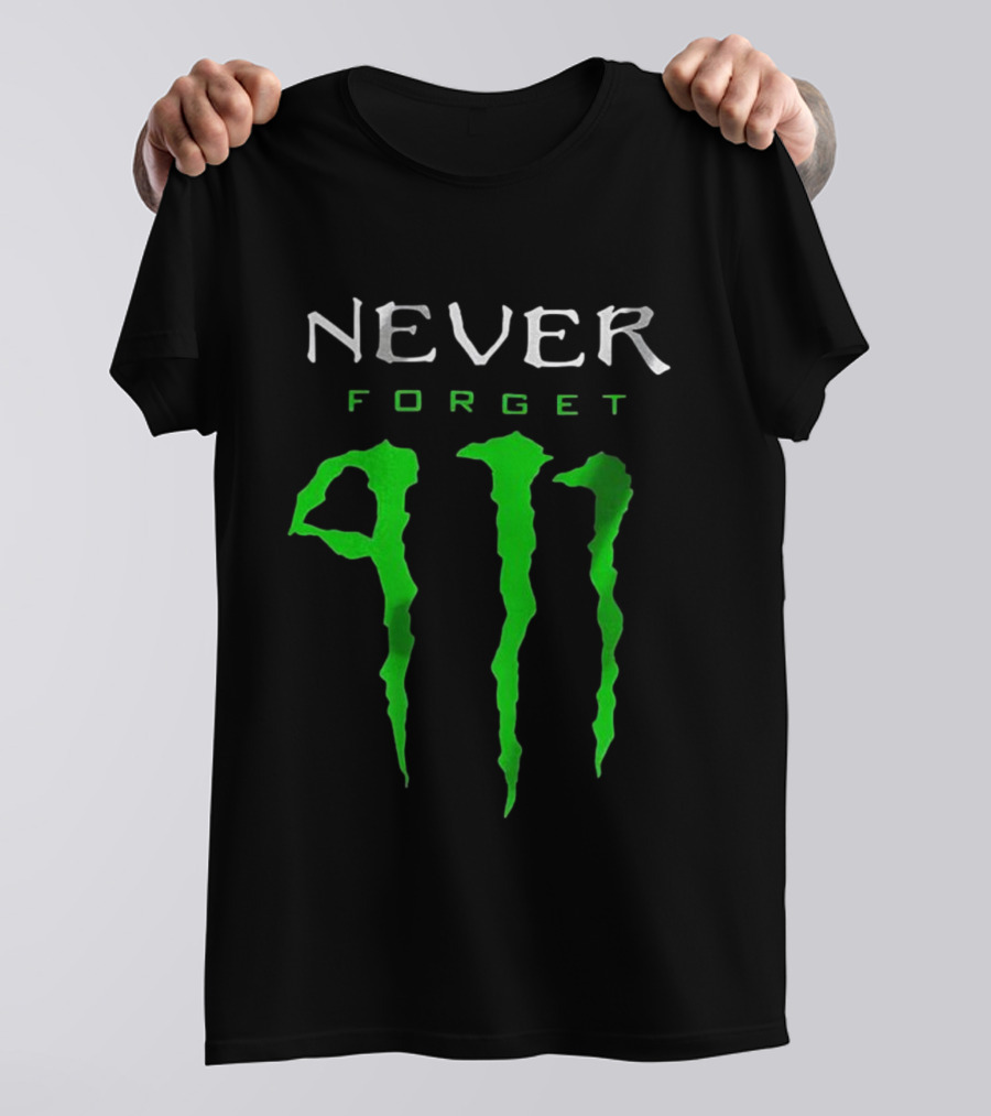 NEVER FORGET 911 Green Claw Marks T-Shirt