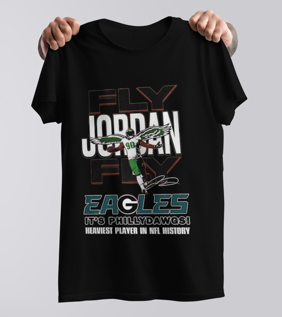 Philadelphia Eagles Jordan Davis Fly Eagles Fly Philly Dawgs 90 T-Shirt
