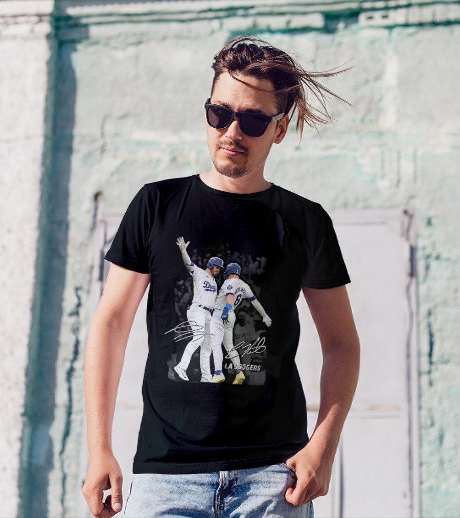 Kiké Hernandez Gavin Lux LA Dodgers Signature Celebration T-Shirt