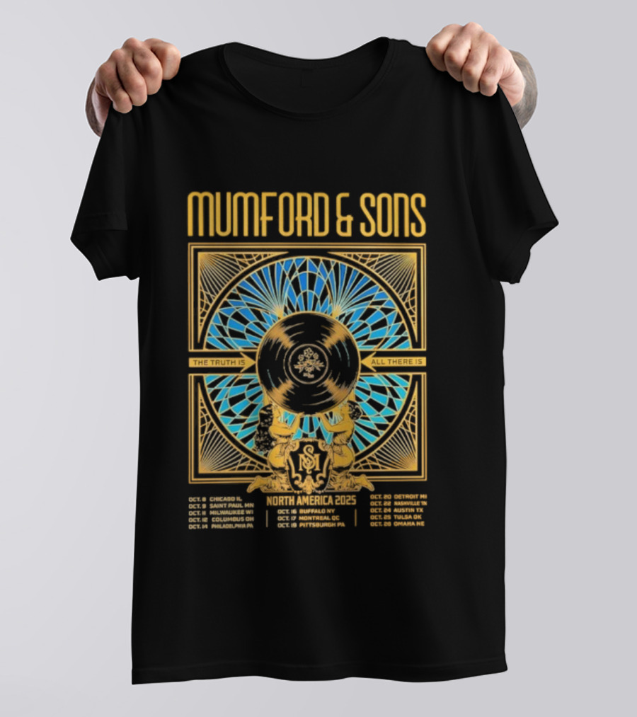 Mumford & Sons 2025 North America Tour Chicago New York San Francisco Denver Dates T-Shirt
