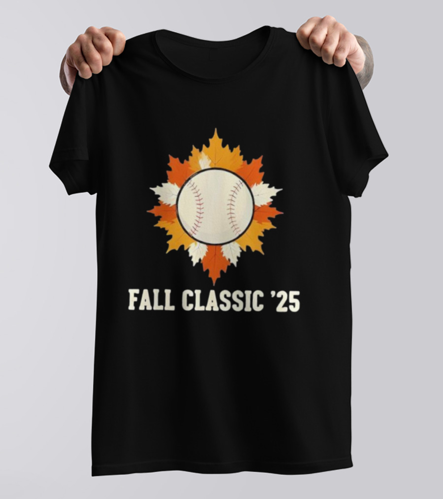 Fall Classic '25 Autumn Baseball Leaf Spirit T-Shirt