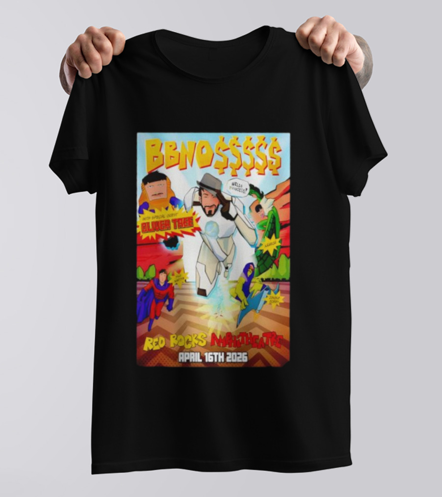 BBNO$ Tour Red Rocks Amphitheatre April 16 2026 With Special Guest Oliver Tree T-Shirt