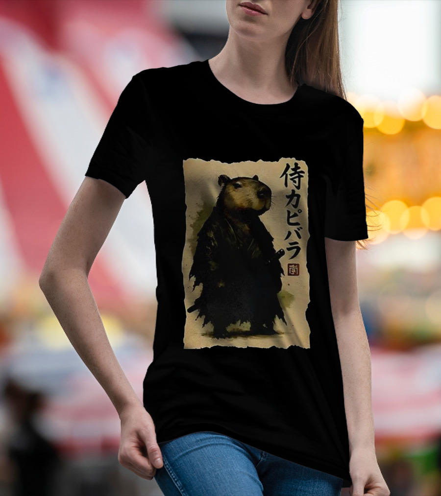 Capybara Samurai 侍カピバラ Japanese Theme T-Shirt