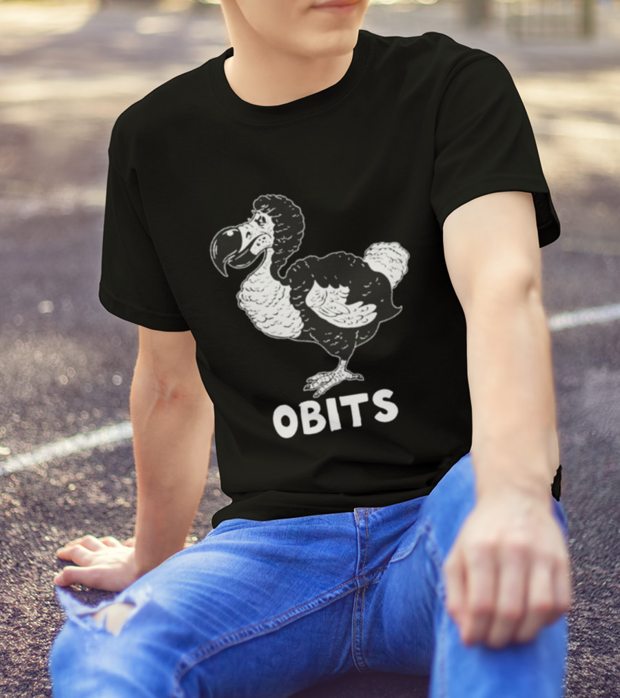 OBITS Dodo Bird Black And White Cartoon T-Shirt