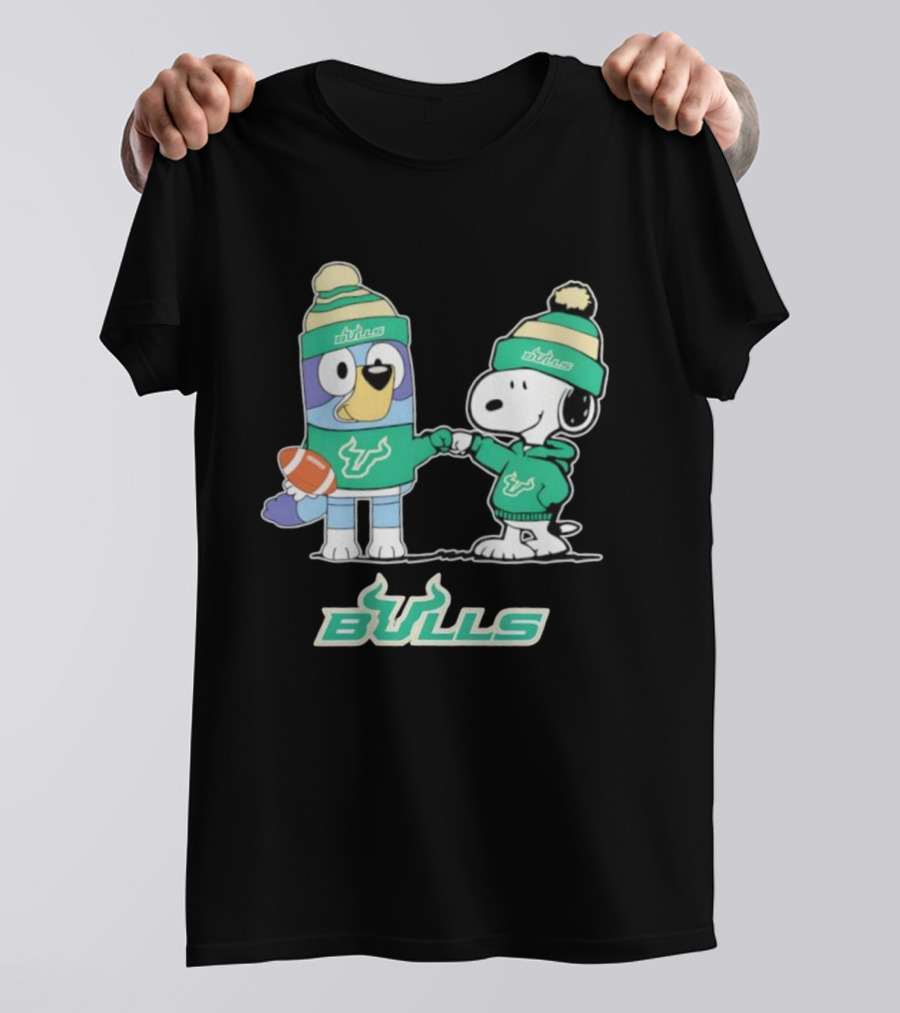 Snoopy Bluey South Florida Bulls Football Team Gear Collaboration T-Shirt