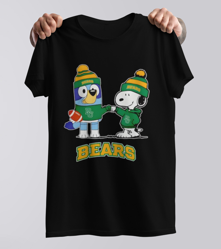 Snoopy Bluey Baylor Bears BU Football Collaboration T-Shirt