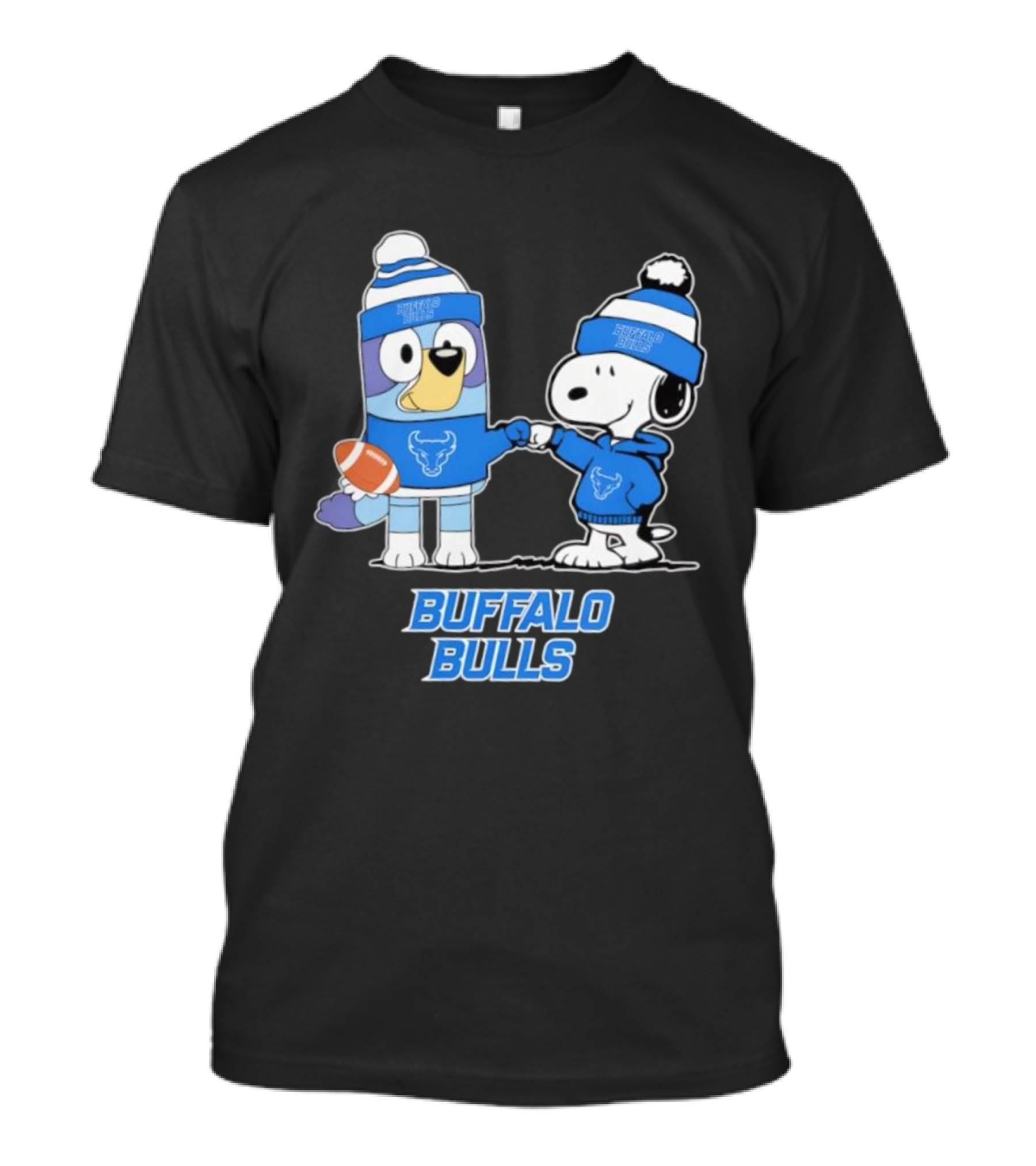 Snoopy Bluey Buffalo Bulls Football Collaboration T-Shirt