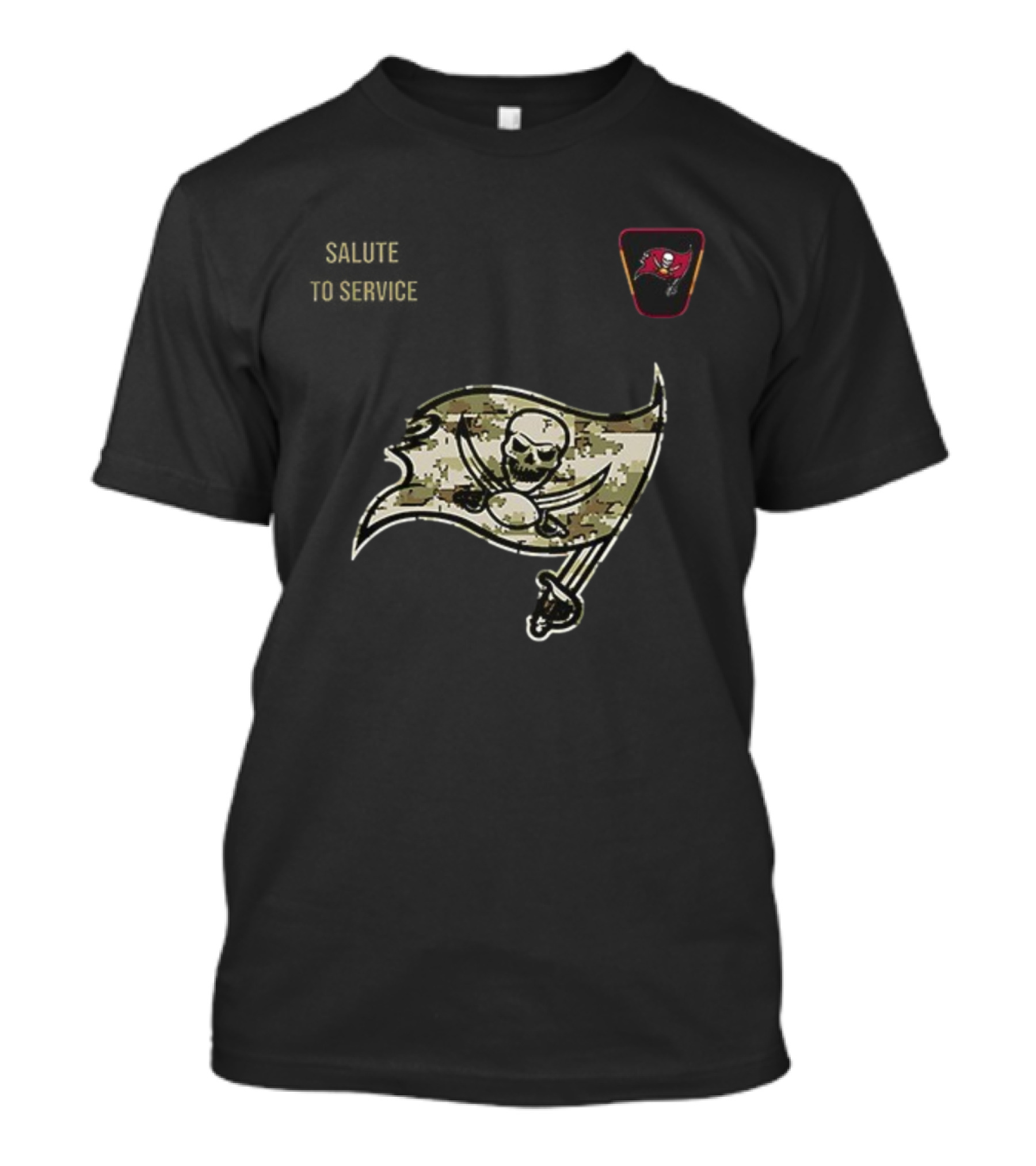 Tampa Bay Buccaneers Salute To Service 2025 Camouflage Flag T-Shirt