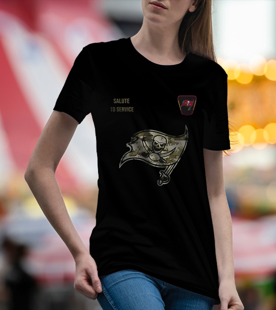 Tampa Bay Buccaneers Salute To Service 2025 Camouflage Flag T-Shirt