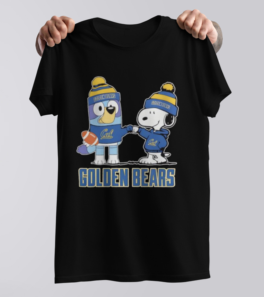 Snoopy Bluey Cal Bear Golden Bears Football Collaboration T-Shirt