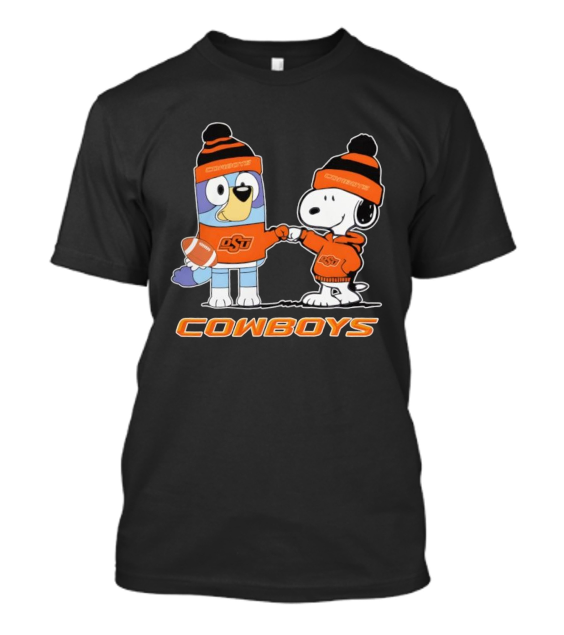 Snoopy Bluey OSU Cowboys Football Collaboration T-Shirt