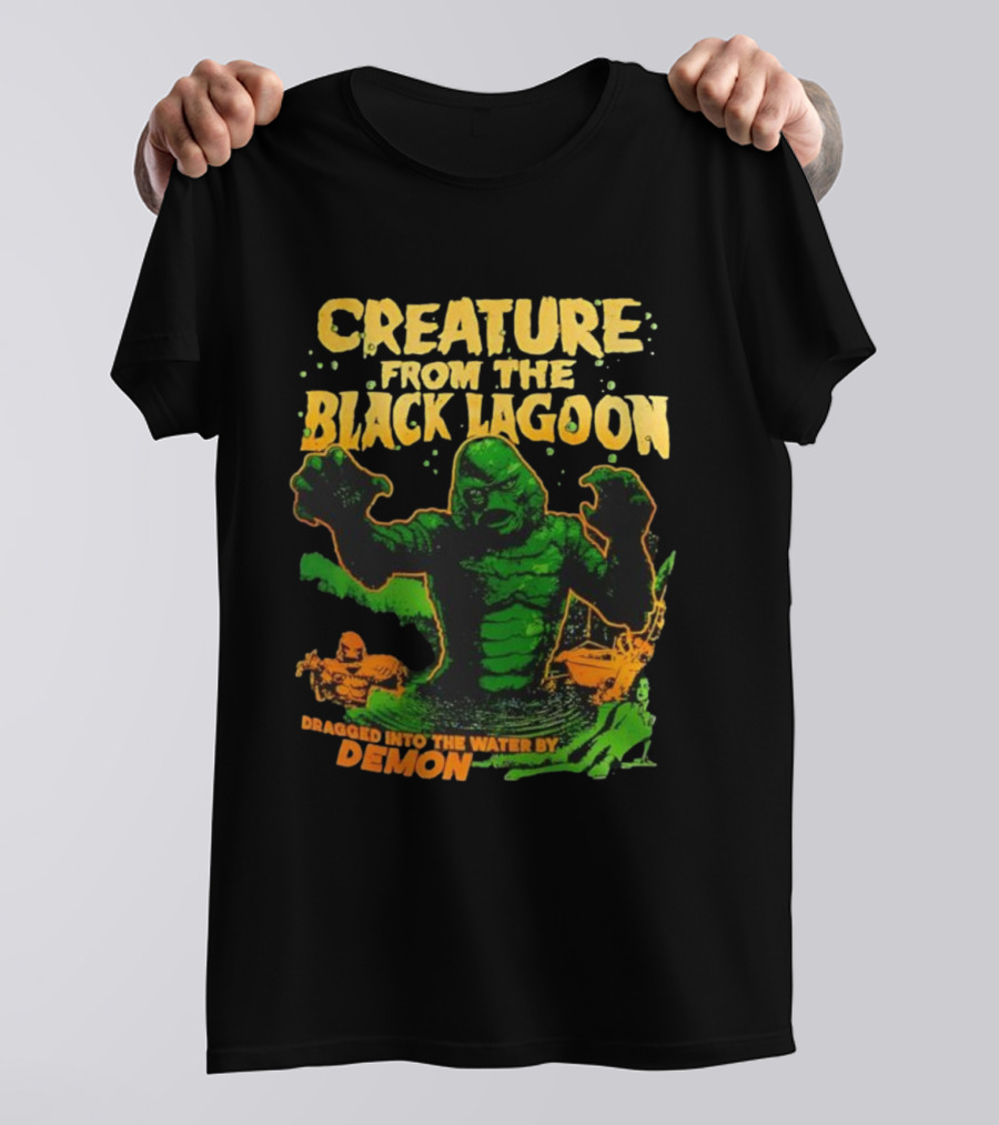 Creature From The Black Lagoon Dragged Into The Water By Demon T-Shirt