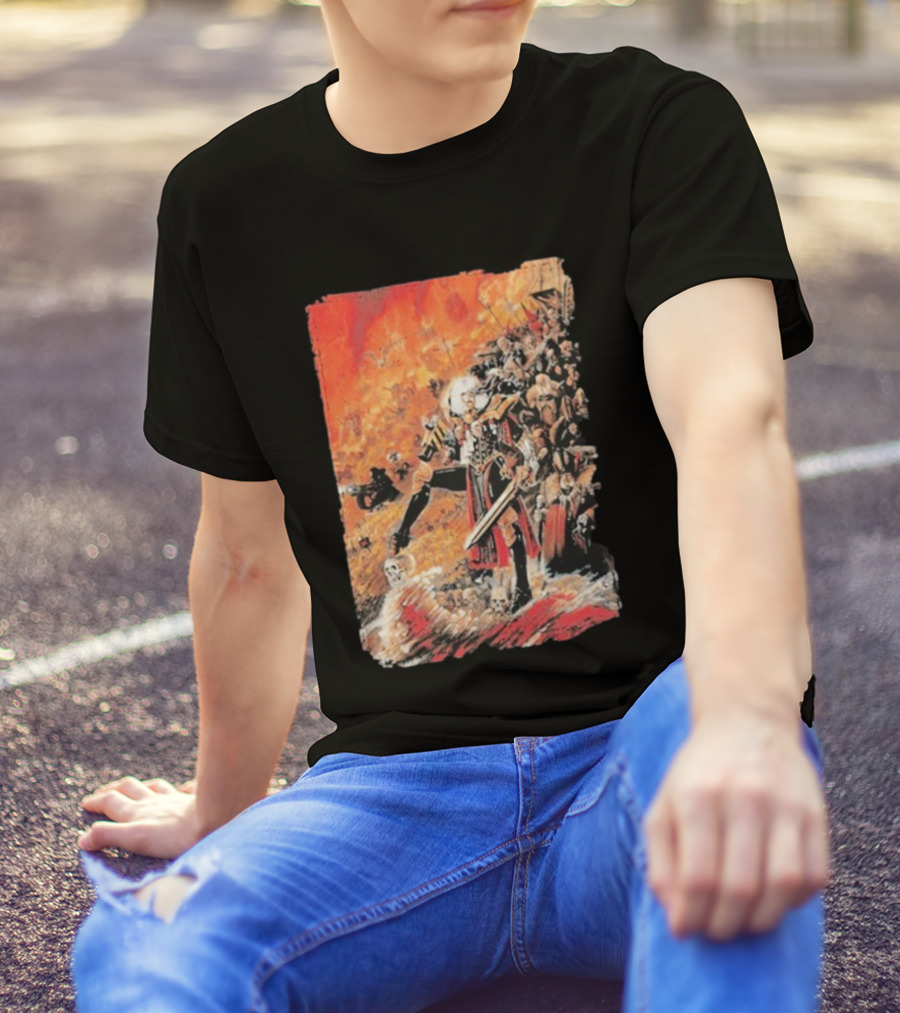 Warhammer Grimdark Canoness Veridyan Battle Scene Fantasy Artwork T-Shirt