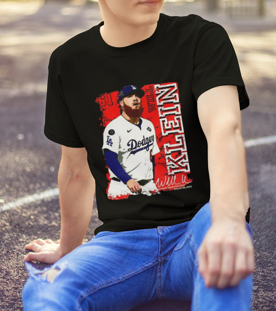 Will Klein Los Angeles Dodgers Number 61 Greatest Game Of All Time 2025 Signature T-Shirt
