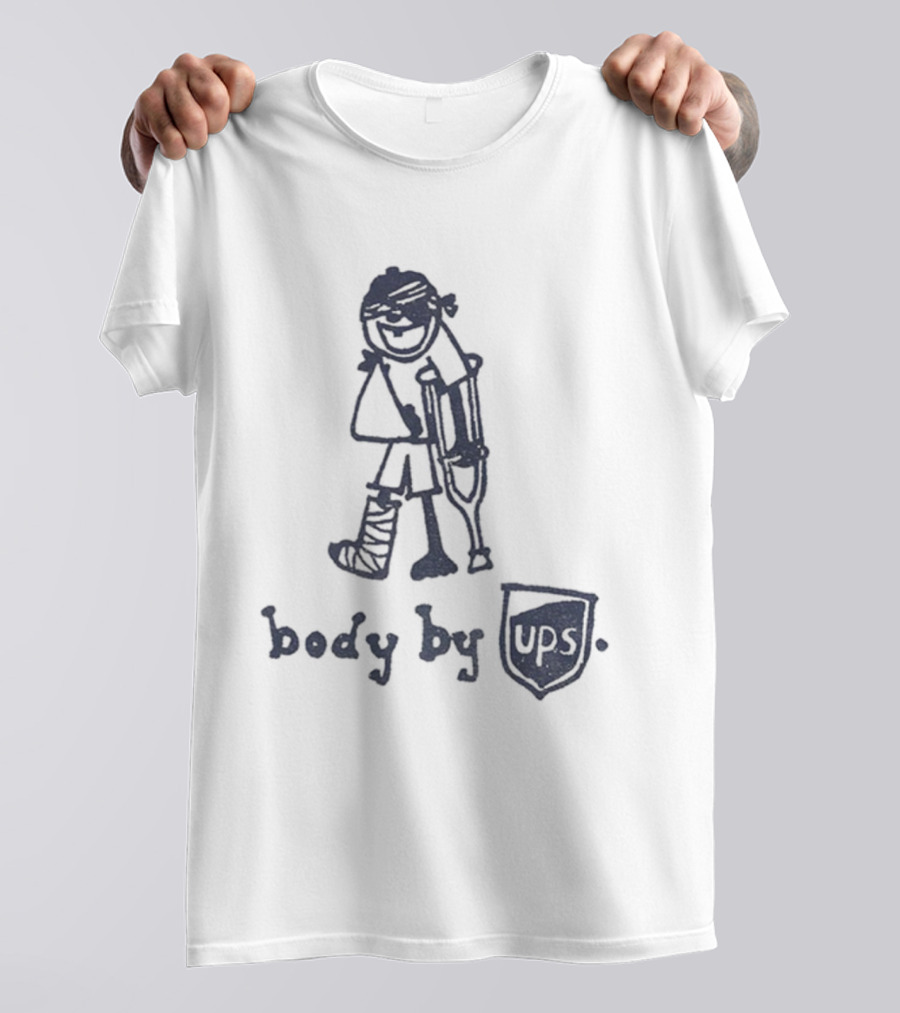 Body By UPS Crutches Cast Drawing T-Shirt